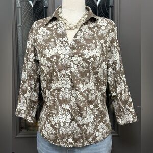 Columbia Sportswear XCO  Floral Pearl Snap Front Women's  Top